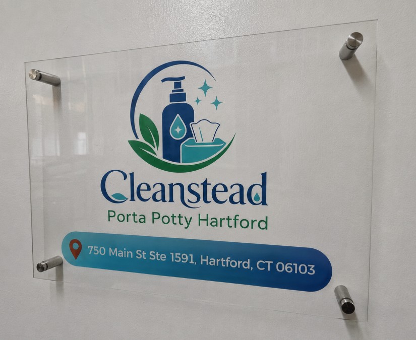 Cleanstead Porta Potty Hartford storefront signage